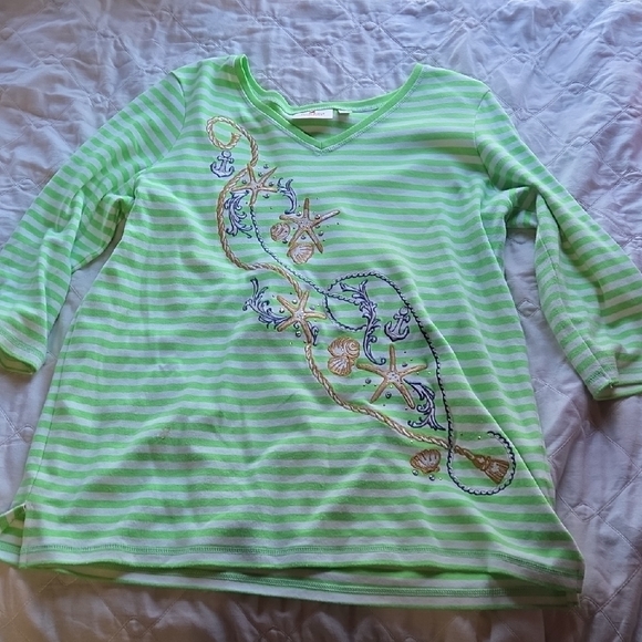 3 Quacker Factory Nautical Themed Tunics Large - Picture 4 of 10